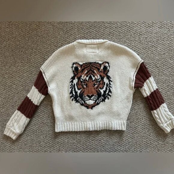 Anthropologie pilcro Tiger cable knit icon zip up sweater size XS - Picture 6 of 11